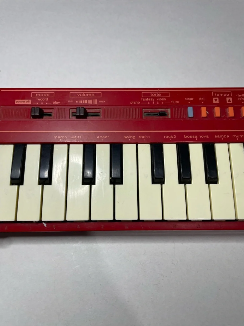 Casio PT-1 Vintage 1980s Red Mini 29-Key Keyboard Synthesizer - Tested Working